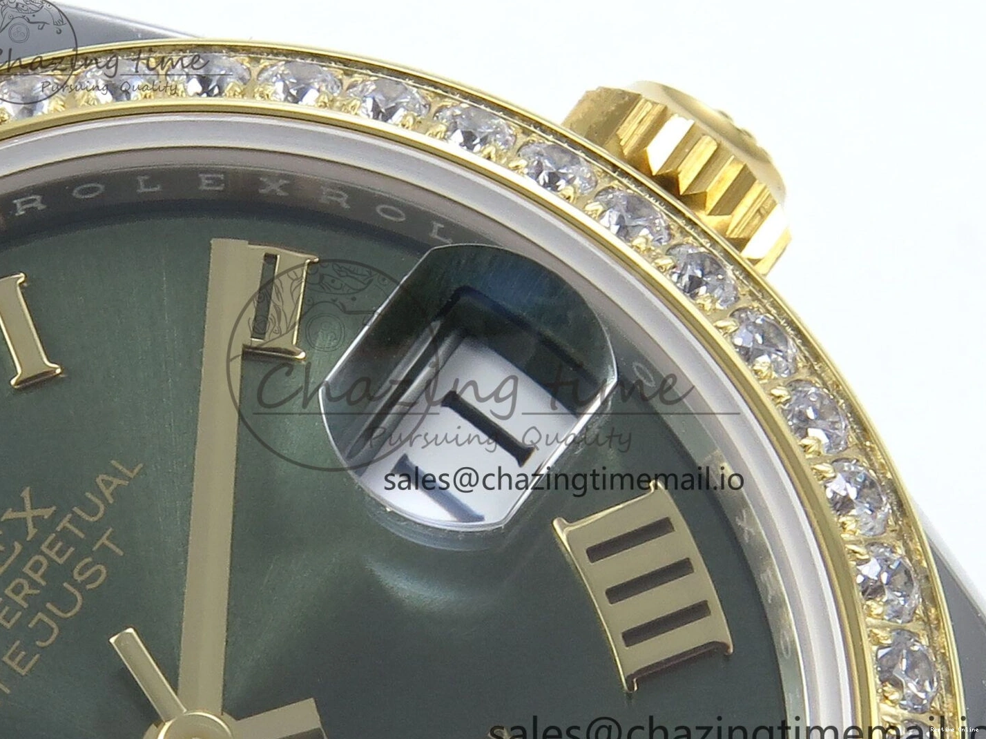 0403 StreetReady DateJust 31 278383RBR ARF 1:1 Best Edition 904L Steel Green Roman Diamonds Dial Diamonds Bezel on SS YG Jubilee Bracelet ETA 418